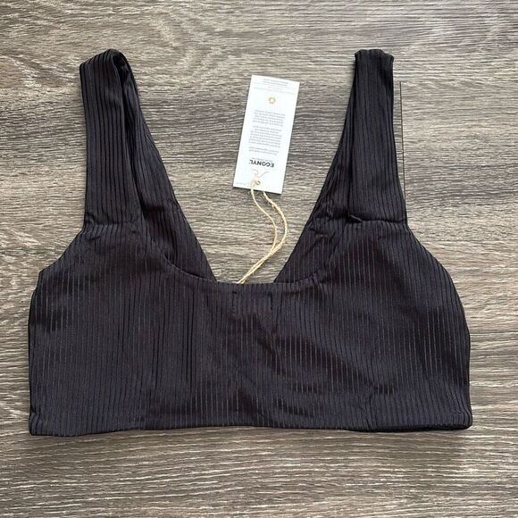 🐿️ NWT Urban Outfitters Desert Dreamer Ribbed Black Bikini Top Size 2X - Picture 4 of 4